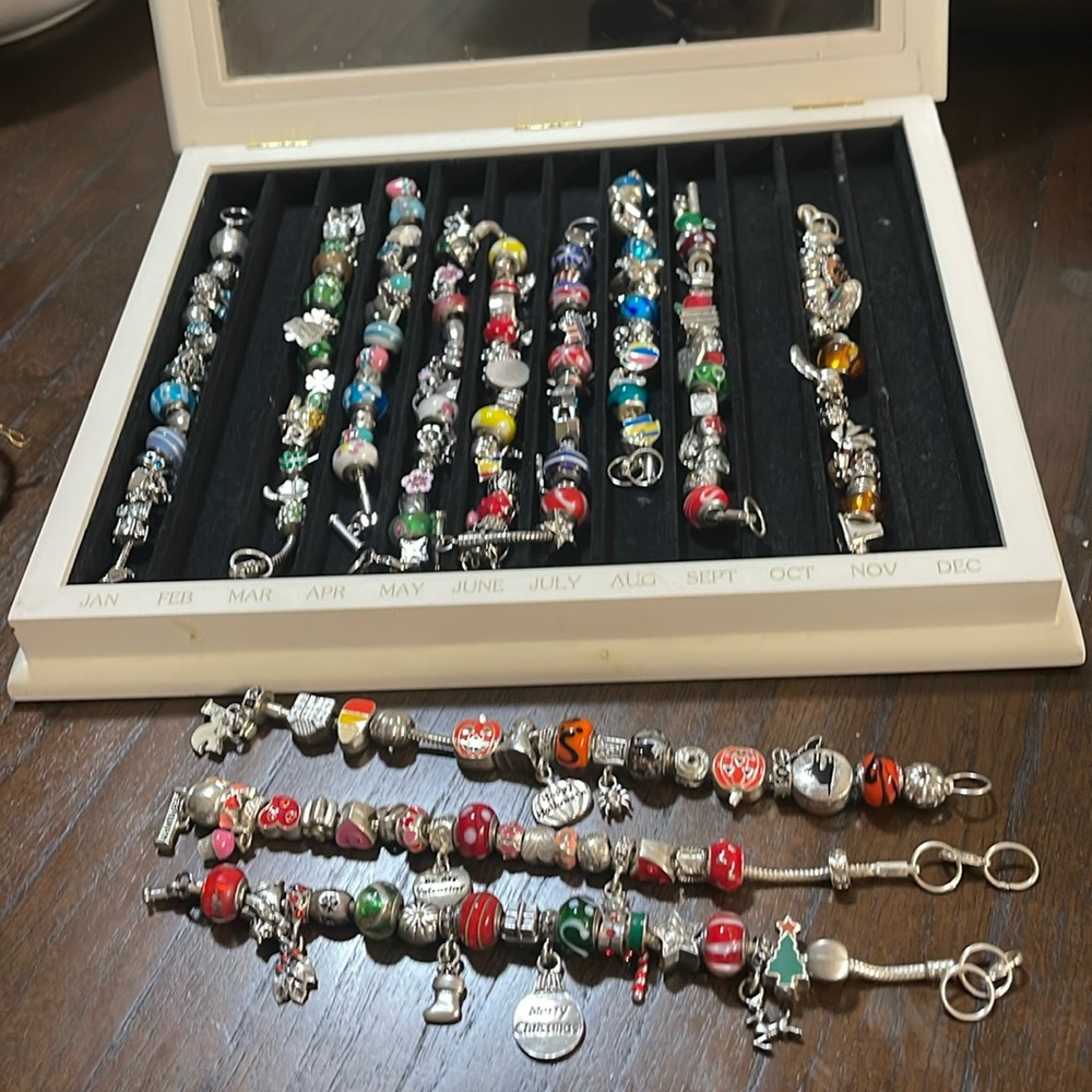 12 month charm bracelet set